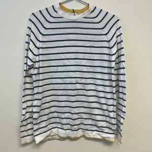 Zara Navy and White Striped Long Sleeve Shirt